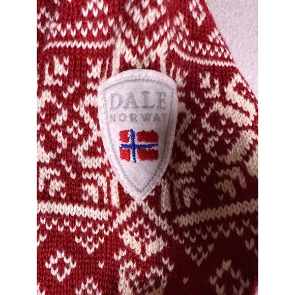 Dale of Norway Peace Knit Sweater Qtr Zip Womens Medium Red 100% New Wool - Picture 6 of 13